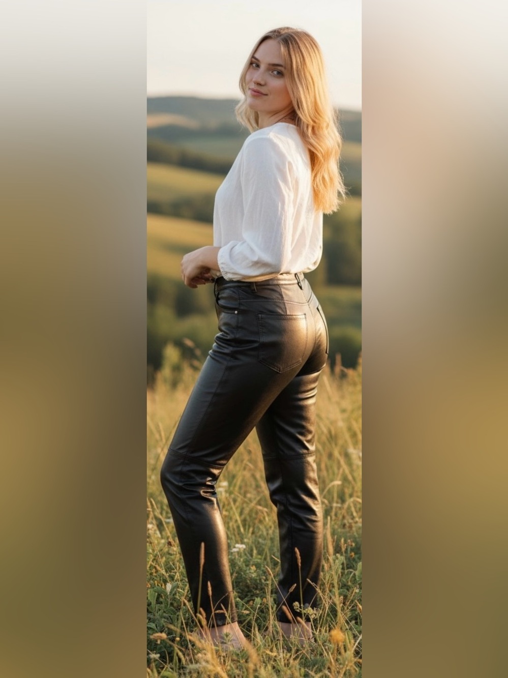 Adler Black Leather Pants Size 4